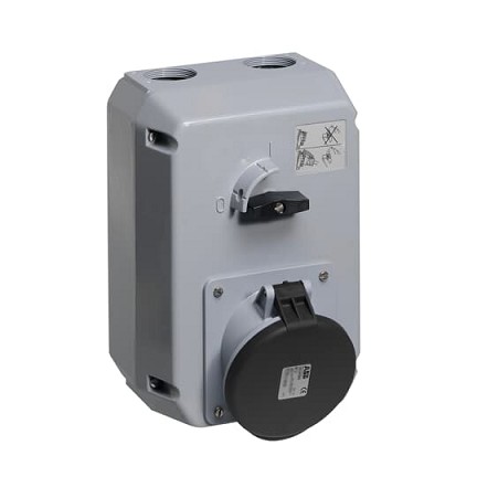 2CMA168037R1000  3P+E Female Industrial Switched Interlocked Socket Outlet, Metal, 63A, 500V, 7H, IP44. Replaces Part# 363MM7
