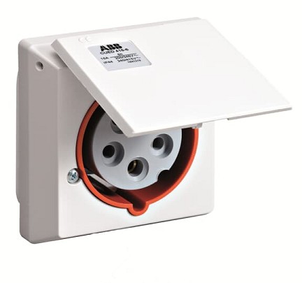 2CMA178698R1000  2P+E Female Industrial Surface Socket-Outlet, For Flush Mounting, 16A, 250V, 6H, IP44. Replaces Part# CUED 216-6