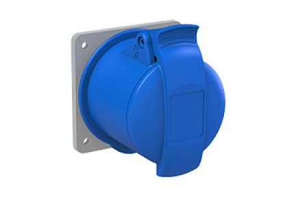 2CMA193242R1000  2P+E Panel Mounted Socket Outlet, Unified Flange, Straight. Replaces Part# 232RU6