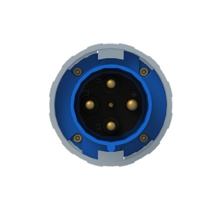 2CMA166820R1000  3P+E Male Industrial Plug, 125A, 250V, 9H, IP69K. Replaces Part# 3125P9W