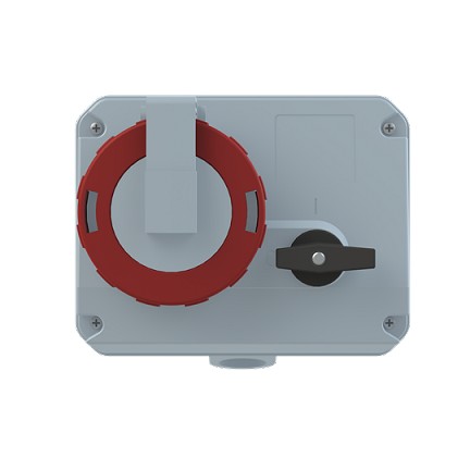 2CMA167856R1000  3P+E Female Industrial Switched Interlocked Socket Outlet, Horizontal, 30A, 415V, 6H, IP67. Replaces Part# 332MHS6W
