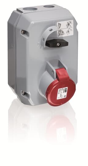 2CMA168039R1000  3P+E Female Industrial Switched Interlocked Socket Outlet, Metal, 63A, 460V, 11H, IP44. Replaces Part# 363MM11