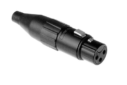 AC3FB  3 Pole XLR Female Cable Connector, Stamped Contacts, Nickel Finish. Comparable to PN# NC3FX-BAG, AA3FB, 708-0300, A3FB