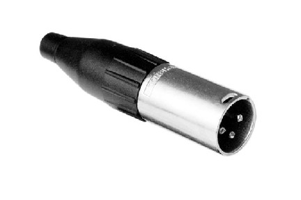AC3M  3 Pole XLR Male Cable Connector, Stamped Contacts, Nickel Finish. Comparable to PN# NC3MX