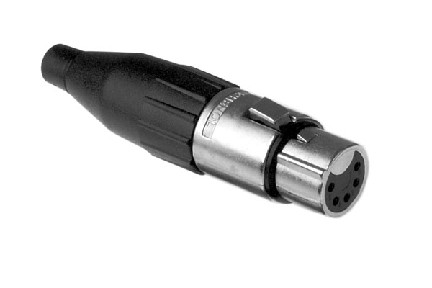 AC5F BULK  5 Pole XLR Female Cable Connector, Machined Contacts, Nickel Finish, Bulk Packaging. Comparable to PN# NC5FX-D