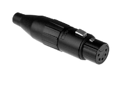 AC5FBJ  5 Pole XLR Female Cable Connector, Machined Contacts, Black Finish