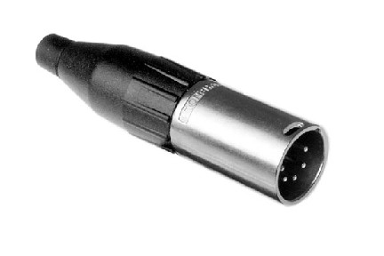 AC5M-AU  5 Pole XLR Male Cable Connector, Gold Plated Machined Contacts, Nickel Finish