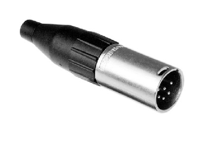 AC6AM-AU  6 Pole XLR Male Cable Connector, Gold Plated Machined Contacts, Nickel Finish