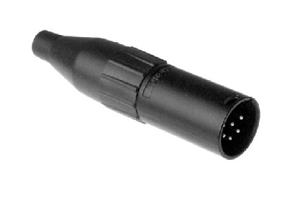 AC6AMB BULK  6 Pole XLR Male Cable Connector, Machined Contacts, Black Finish, Bulk Packaging