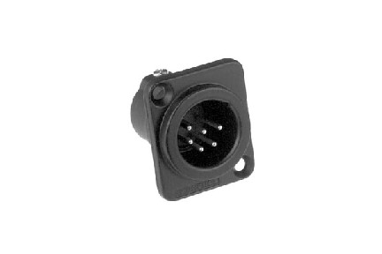 AC6AMDZB BULK  6 pole male audio cable connector. Black finish, Machined Contacts, Solder bucket. Bulk Packaging. Comparable to PN# NC6MD-L-1-BAG