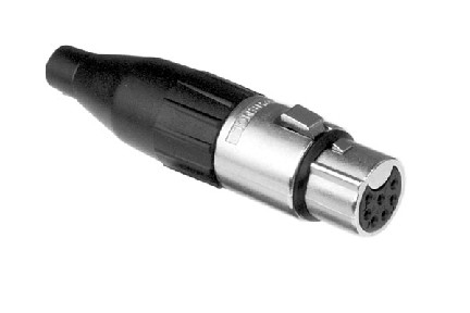 AC7F  7 Pole XLR Female Cable Connector, Machined Contacts, Nickel Finish. Comparable to PN# NC7FX, NC7FXX