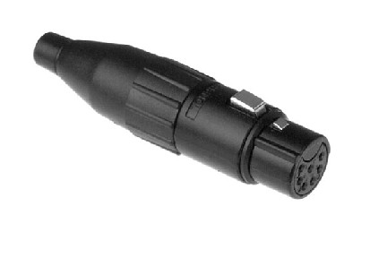AC7FBJ  7 Pole XLR Female Cable Connector, Machined Contacts, Large Cable Clamp, Black Finish
