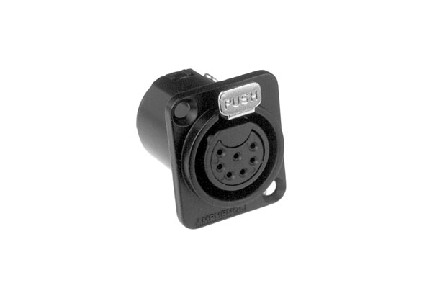 AC7FDZB BULK  7 Pole XLR Female Chassis Mount, D Type, Machined Contacts, Solder Bucket, Black Finish, Bulk Packaging. Comparable to PN# NC7FD-L-B-1