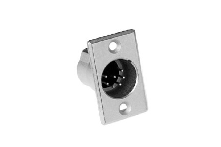 AC7MPNZ  7 Pole XLR Male Chassis Mount, PN Flange, Machined Contacts, Solder Bucket, Nickel Finish. Comparable to PN# NC7MP