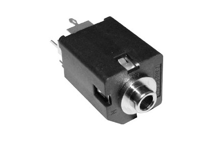 ACJS-NV35-3S  3.5mm Single Vertical PCB Phone Jack, Stereo (3S Channels), Metal Bore, Without Nut, Threadless