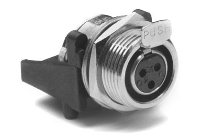 AG5FCCH  5 Pole Mini XLR Cable Connector, G Type, Female, Stamped Contacts, Horizontal PCB, Nickel Finish