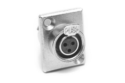 AG5FCRV  5 Pole Mini XLR Chassis Mount, G Type, Female, Stamped Contacts, Nickel Finish. Comparable to PN# TY5F