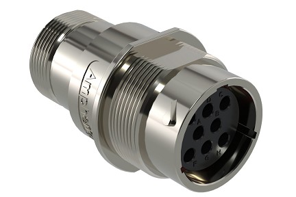AHDM04-18-08SN-L005  8 Position Receptacle, Shell Size 18, Socket, Normal Seal, Wide Thread Adapter, Backshell without Weep Holes.  Comparable to PN#  HD34-18-8SN-L005