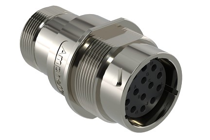AHDM04-18-14SR-072  14 Position Receptacle, Shell Size 18, Socket, Reduced Seal, Wide Thread Adapter, Backshell with Weep Holes.  Comparable to PN#  HD34-18-14SE-072