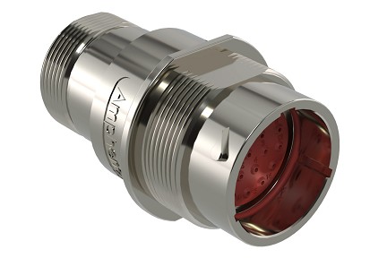 AHDM04-18-21PN-072  21 Position Receptacle, Shell Size 18, Pin, Normal Seal, Wide Thread Adapter, Backshell with Weep Holes.  Comparable to PN#  HD34-18-21PN-072