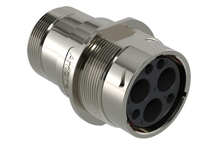 AHDM04-24-07PN-CL22-072  7 Position Receptacle, Shell Size 24, Pin, Normal Seal, Wide Thread Adapter, Backshell with Weep Holes