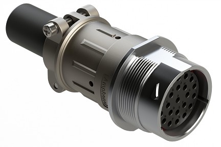 AHDM04-24-23ST-059  23 Position Receptacle, Socket, Shell Size 24, Metal, Thin Diameter Seal (Grey) cable clamp backshell.  Comparable to PN# HD34-24-23ST-059