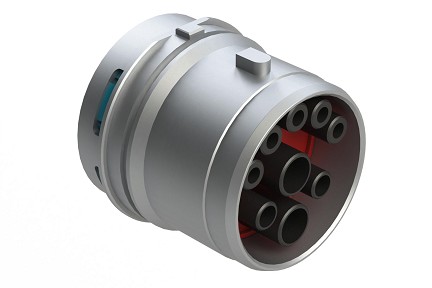 AHDM08-24-91SR16-B019  9 Position ISOBUS Plug, Socket, Shell Size 24, Reduced Diameter Seal 16mm², Aluminum Alloy, Blind Mate Coupling System, Custom Mount