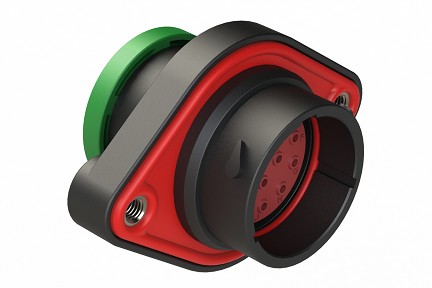 AHDP02-18-14PN-BRA  14 Positions, Sealed Panel Mount Receptacle, Pin, Shell Size 18, Standard Arrangement, Normal Diameter Seal, Backshell Ring Adapter (Snap -on)