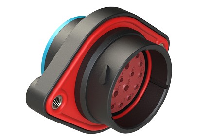 AHDP02-24-21PR-SRA  21 Position Sealed Panel Mount Receptacle, Pin, Shell Size 24, Reduced Diameter Seal (Blue), Smooth Ring Adapter