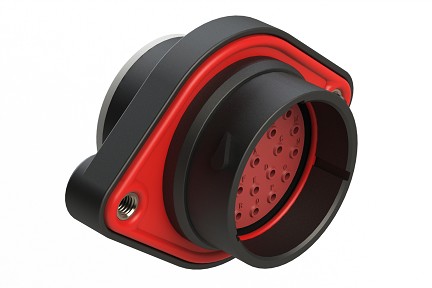 AHDP02-24-23PT-SRA  23 Position Panel Mount Receptacle, Pin, Shell Size 24, Plastic, Thin Diameter Seal, Smooth Ring Adapter