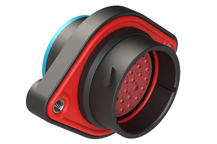 AHDP02-24-35PR-SRA  35 Position Sealed Panel Mount Receptacle, Pin, Shell Size 24, Reduced Diameter Seal (Blue), Smooth Ring Adapter
