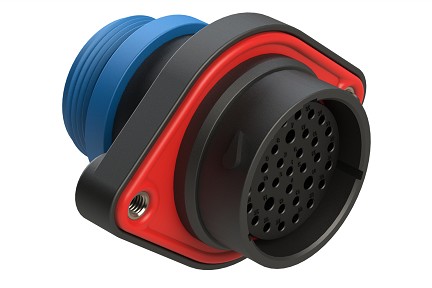 AHDP02-24-35SR-STA  35 Position Panel Mount Receptacle, Socket, Shell Size 24, Reduced Diameter Seal (Blue), Small Thread Adapter