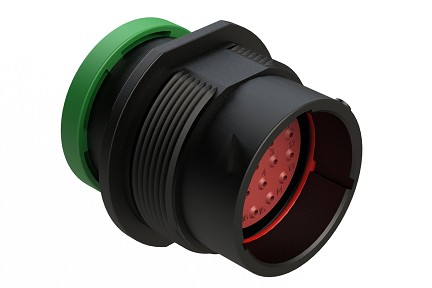 AHDP04-18-21PN-BRA  21 Positions, Receptacle, Pin, Shell Size 18, Standard Arrangement, Normal Diameter Seal, Backshell Ring Adapter (Snap-on). Comparable to PN# HDP24-18-21PN-L017