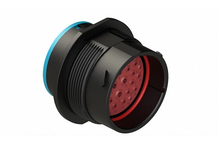 AHDP04-24-29PR-SRA  29 Position Receptacle, Pin, Shell Size 24, Reduced Diameter Seal (Blue), Smooth Ring Adapter, Dustcap Included. Comparable to PN# HDP24-24-29PE