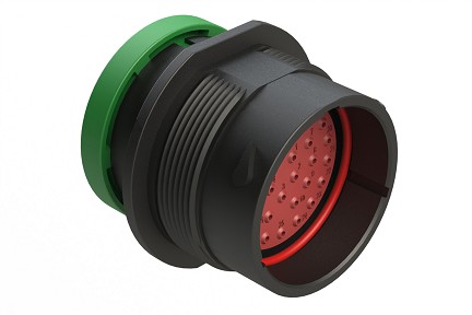 AHDP04-24-33PN-BRA  33 Position Receptacle, Shell Size 24, Pin, Plastic, Normal Diameter Rear Seal, Backshell Ring Adapter BRA (Green).  Comparable to PN# HDP24-24-33PN-L017