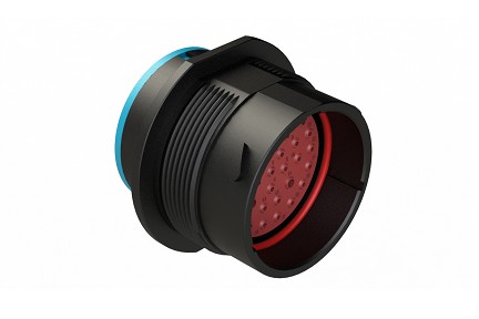 AHDP04-24-35PR-SRA  35 Position Receptacle, Pin, Shell Size 24, Reduced Diameter Seal (Blue), Smooth Ring Adapter, Dustcap Included. Comparable to PN# HDP24-24-35PE