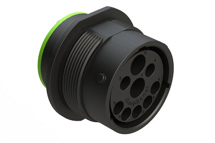 AHDP04-24-91PN-SRA  Size 24, 9 Position ISOBUS Receptacle, Pin, Normal Diameter Seal, Smooth Ring Adapter (SRA). Comparable to PN# HDP24-24-91PN-P064