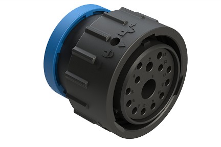AHDP06-24-14SR-BRA  14 Position Plug, Socket, Shell Size 24, Reduced Diameter Seal (Blue), Backshell Ring Adapter.  Comparable to PN# HDP26-24-14SE-L017