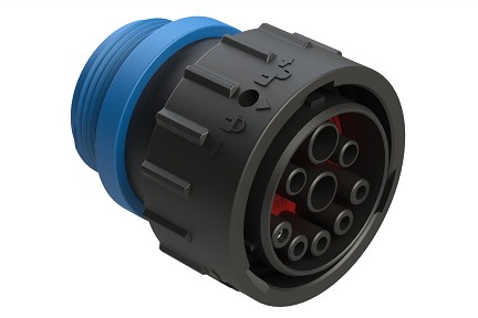 AHDP06-24-91SR-STA  9 Position Plug, Socket, ISOBUS, Shell Size 24,  Reduced Diameter Seal (Blue), Small Thread Adapter.  Comparable to PN# HDP26-24-91SE-L015