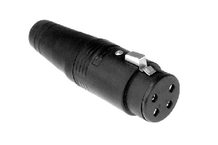 AP-6-11  6 Pole Female Loudspeaker Cable Connector, Thermoplastic Shell, Machined Contacts, Black Finish