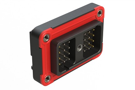 ARC13-24PB-CG01SP1  24 Position PCB Header,Receptacle, Pin, Flange Mount, 90°, Selective Gold Plating, Threaded Insert for Jackscrew, Gasket, Keyed B, Black.  Comparable to PN# DRC13-24PB-CG01