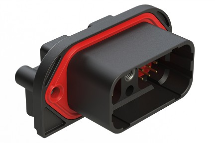 ARC23-24PD-BM01SP1  24 Position PCB Header, Receptacle, Pin, Flange Mount, 90°, Selective Gold Plating, Threaded Insert for Jackscrew, Keyed D, Black.  Comparable to PN# DRC23-24PD