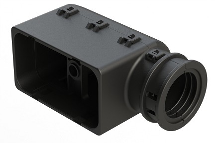 ARC28-007-6005  90° Horizontal Backshell for 60 Position Plugs, ARC Series™.  Comparable to PN# 0528-007-6005