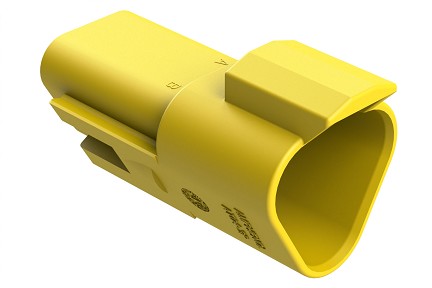 AT04-3P-RD01YEL  3-Way Receptacle, Black Male Connector with Reduced Diameter Seal (E-Seal), Yellow