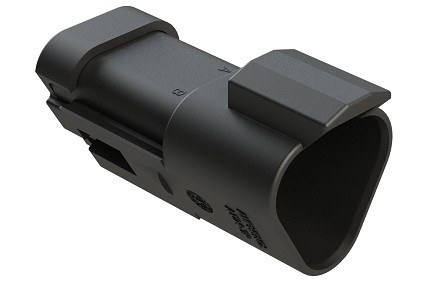 AT04-3P-SS01BLK  3-Way Receptacle, Male Connector with Solid Rear Grommet and Endcap, Black