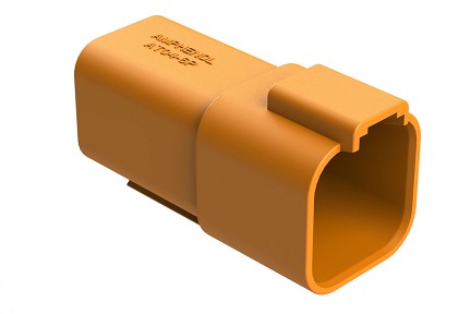 AT04-6P-RD01ORG  6-Way Receptacle, Male Connector with Reduced Diameter Seal (E-Seal), Orange