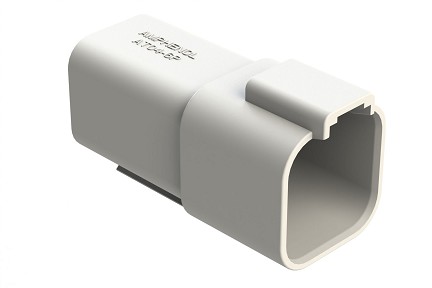 AT04-6P-WHT  6-Way Receptacle, Male Connector, White