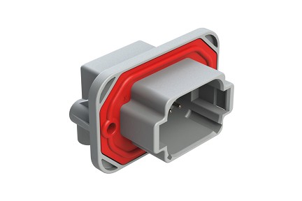 AT13-08PA-BM05CP  8 Position 90° Flange Mount PCB Receptacle