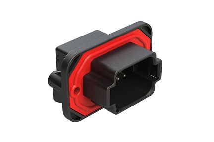 AT13-08PB-BM05CP  8 Position 90° Flange Mount PCB Receptacle