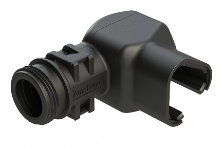 ATBS-232-0305  Backshell for 3 Position Plugs, 90°. Cable Exit Designed for Corrugated Tube NW 7.5, 8.5, 10.  Comparable to PN# 1011-232-0305